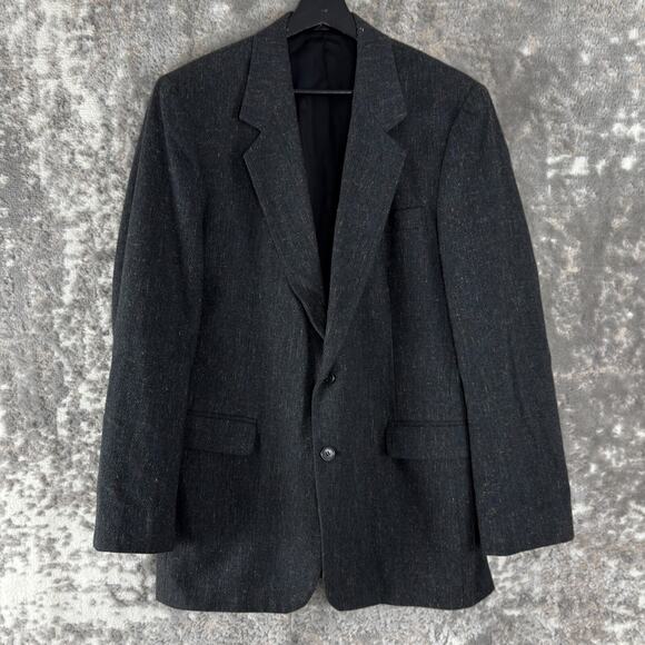Gallery by Haggar Size 42L Career Notched Blazer Jacket Black Long Sleeve Lined - Picture 1 of 9